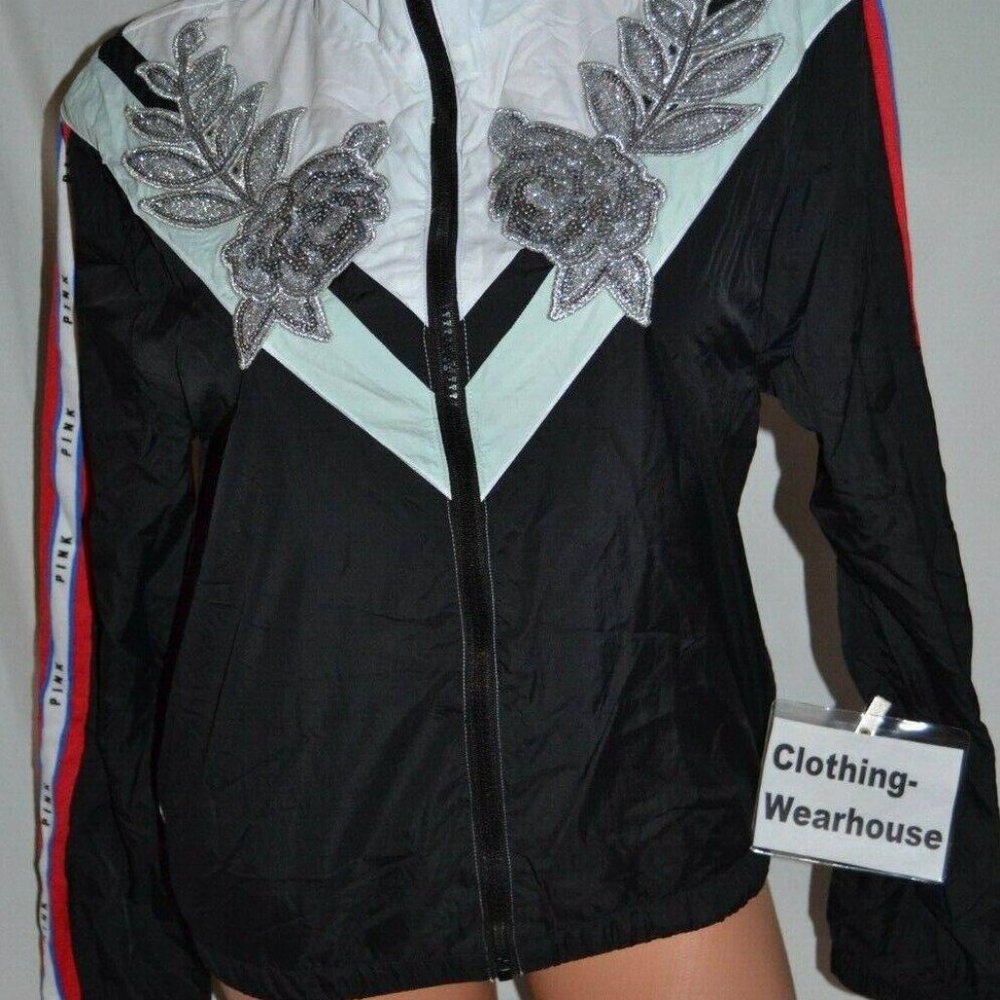 Victoria's Secret PINK Floral Roses Full Zip Anorak M/L new